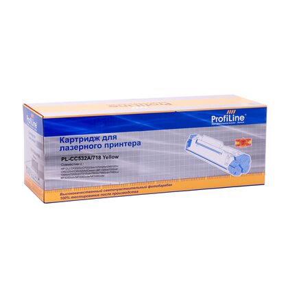 Картридж HP CLJ CC532A/ Canon 718 (CP2025n/ CP2025dn/ CP2025x/ CM2320n/ CM2320nf/ CM2320fxi/ Canon LBP-7200C/ MF8350CDN) Yellow ProfiLine